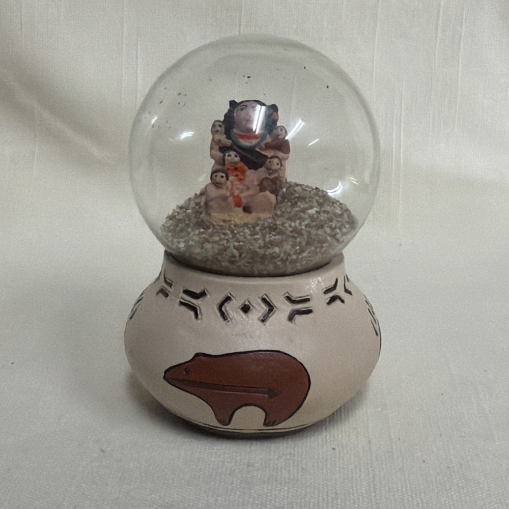 Miniature Sand Snow Globe Native‎ American Storyteller Doll 3" Figurine Vintage